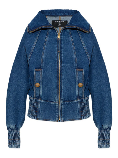  Balmain Zip-up Denim Jacket - Blue 