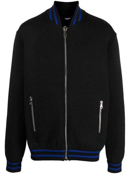  Balmain Zipped Knit Jumper - Black 