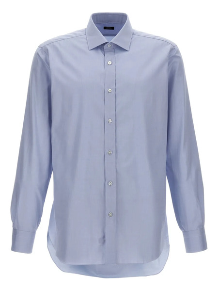  Barba Button-cuffed Poplin Shirt - Blue 
