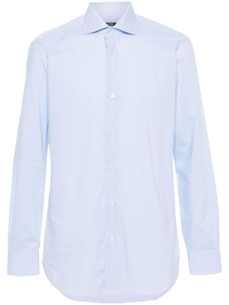  Barba Check-pattern Shirt - Blue 