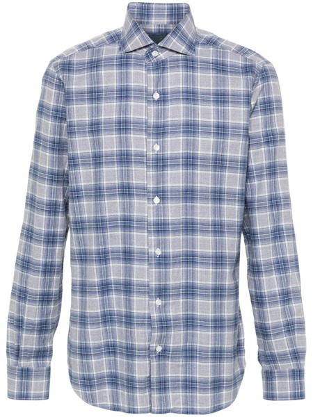  Barba Checked Shirt - Blue 