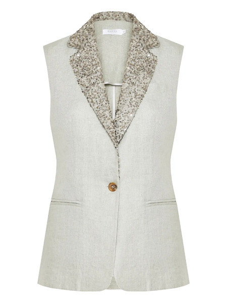 Barba Collar-embellished Waistcoat - Grey 