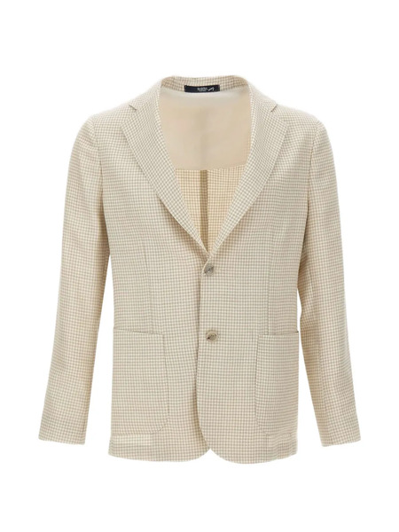  Barba Easy J Mono Houndstooth Buttoned Blazer - Neutrals 