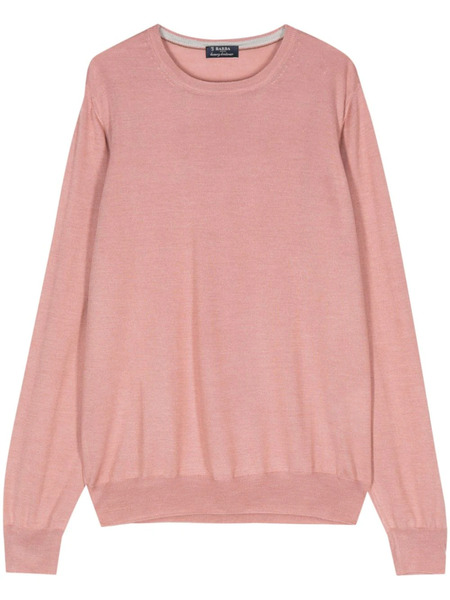  Barba Fine-knit Virgin Wool Silk Jumper - Pink 