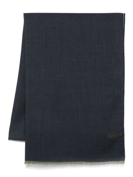  Barba Frayed Scarf - Blue 