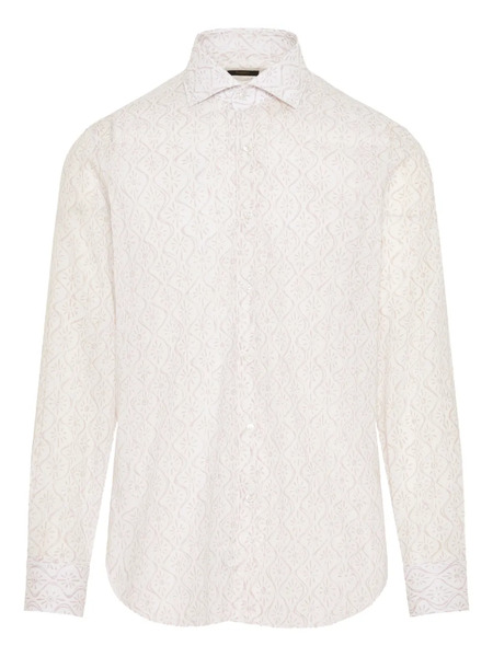  Barba Geometric-pattern Shirt - White 