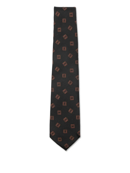  Barba Geometric-pattern Tie - Black 