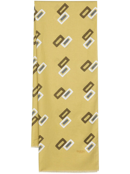  Barba Graphic-print Frayed Scarf - Green 
