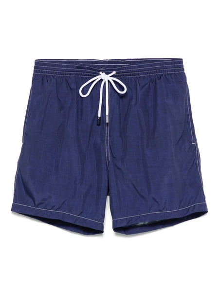  Barba Logo-patch Swim Shorts - Blue 