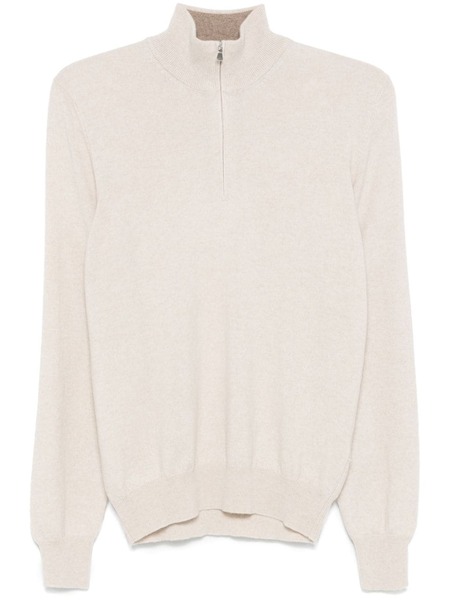  Barba Lupo Zip Sweater - Neutrals 