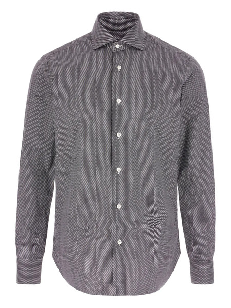  Barba Micro-dot Print Shirt - Blue 