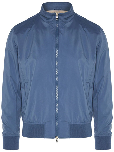  Barba Mock-neck Bomber Jacket - Blue 