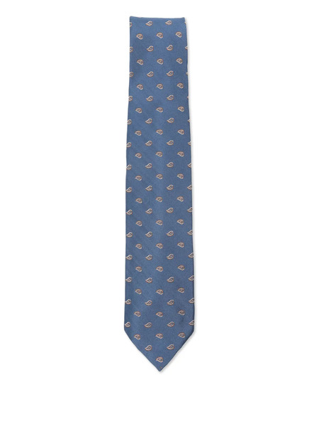  Barba Paisley-pattern Tie - Blue 