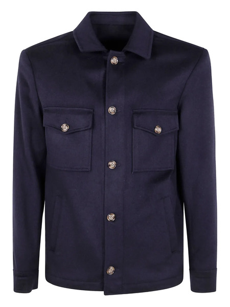  Barba Park Buttoned Pocket Shirt Jacket - Blue 