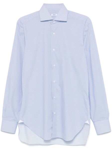  Barba Patterned-jacquard Shirt - Blue 