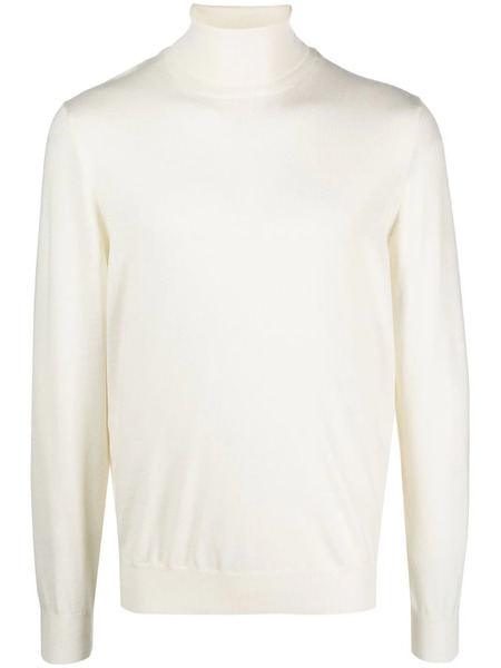  Barba Roll Neck Pullover Sweater - White 