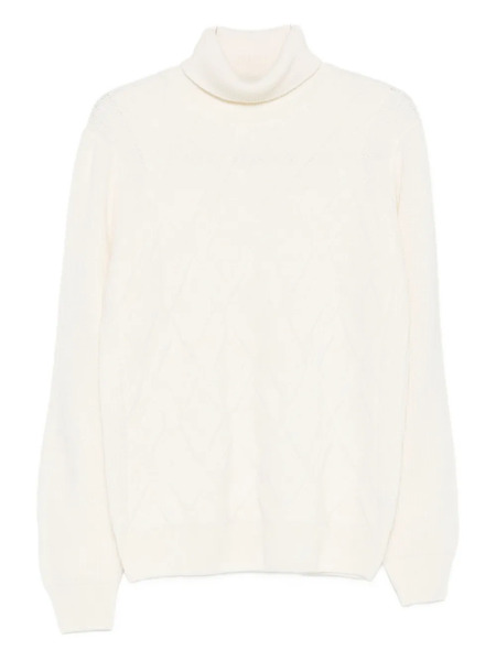  Barba Roll-neck Sweater - White 