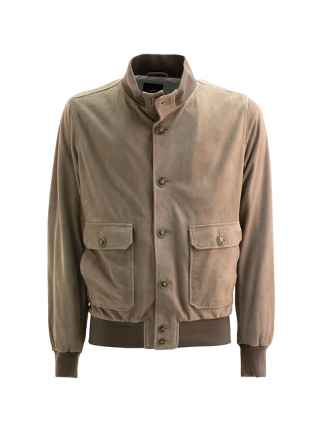  Barba Sj Vermont Button-up Leather Jacket - Brown 