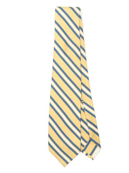  Barba Stripe-pattern Silk Tie - Yellow 