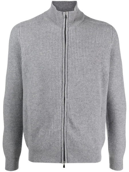  Barba Zipped Cashmere Jumper - Grey 