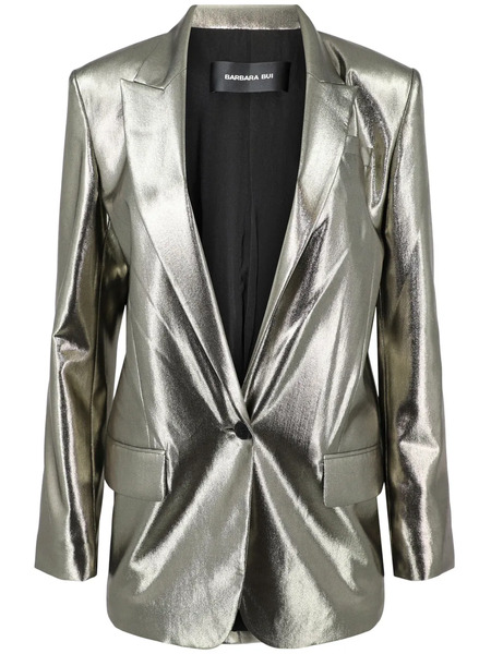  Barbara Bui Metallic-effect Single-breasted Blazer - Silver 