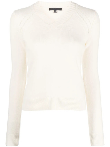  Barbara Bui V-neck Ladder-stitch Jumper - Neutrals 