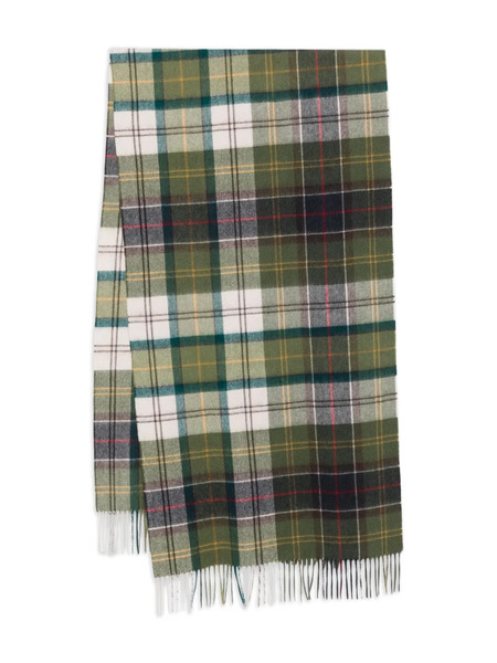  Barbour Check-pattern Fringed-trim Scarf - Green 