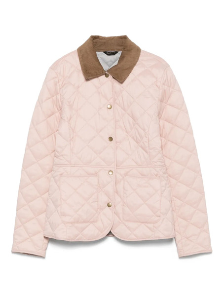  Barbour Deveron Corduroy-collar Quilted Jacket - Pink 