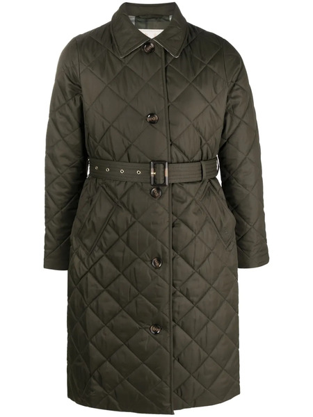  Barbour Diamond-quilted Single-breasted Coat - Green 