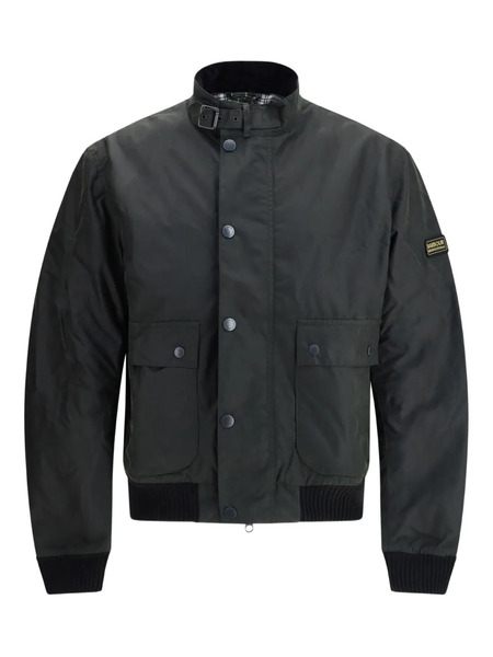  Barbour International Traction Waxed Button-fastening Flap-pocket Jacket - Green 