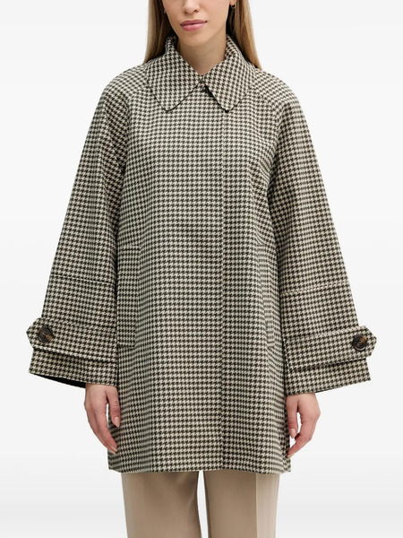  Barbour Kennedy Houndstooth Zip-up Coat - Neutrals 
