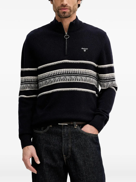  Barbour Kepwick Striped Half-zip Sweater - Blue 