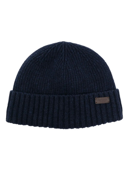  Barbour Logo-patch Ribbed-knit Beanie - Blue 