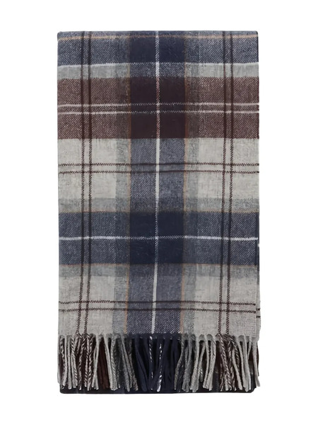  Barbour Plaid Fringed Scarf - Grey 