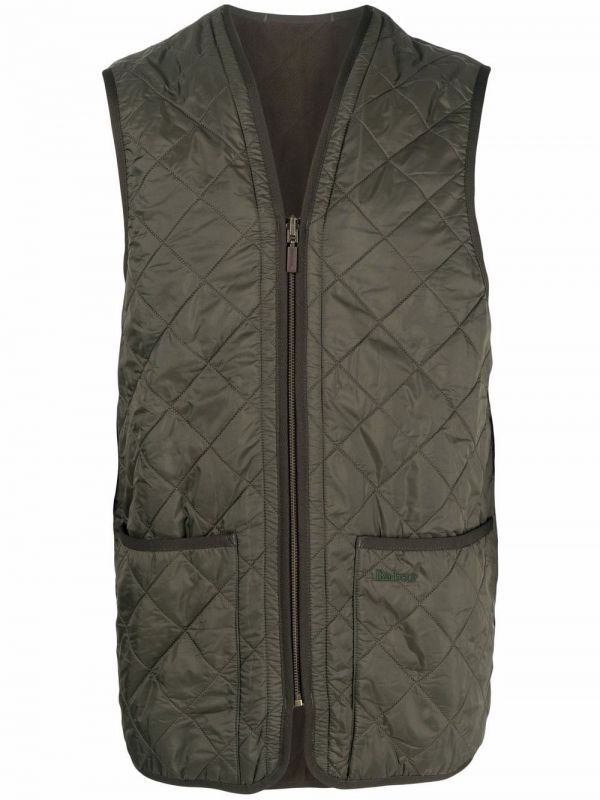  Barbour Quilted Pouch-pocket Gilet - Green 