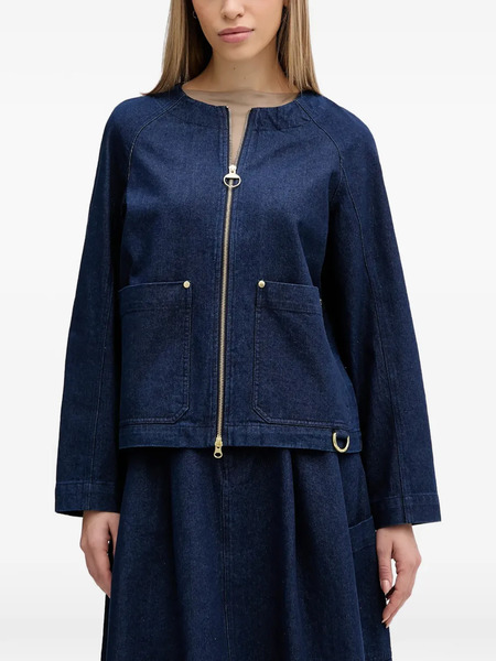  Barbour Saima Zip-up Denim Jacket - Blue 