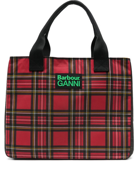  Barbour Tartan Logo-detail Tote Bag - Red 