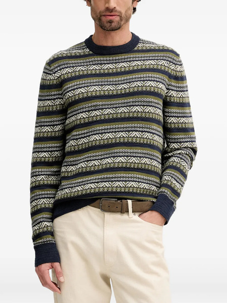  Barbour Topcliffe Patterned Knit Sweater - Blue 