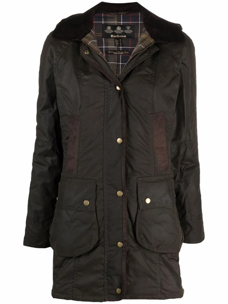  Barbour Wax-coated Buttoned-up Coat - Green 