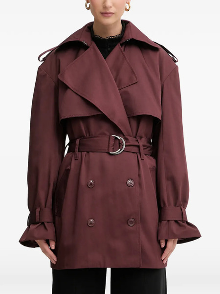  Bardot Aster Belted Trench Coat - Red 