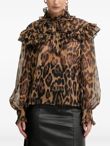  Bardot Leopard-print Blouse - Brown 