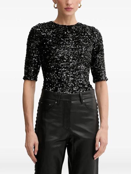 Bardot Sequin-embellished Top - Black 