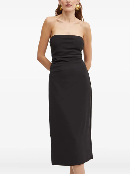  Bardot Strapless Side-split Dress - Black 