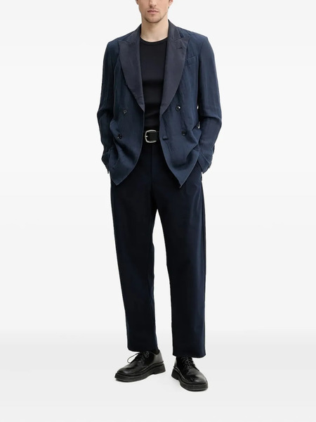  Barena Double-breasted Linen Blazer - Blue 