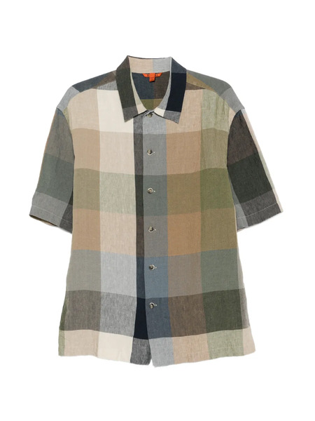  Barena Galia Check-pattern Short-sleeve Shirt - Neutrals 
