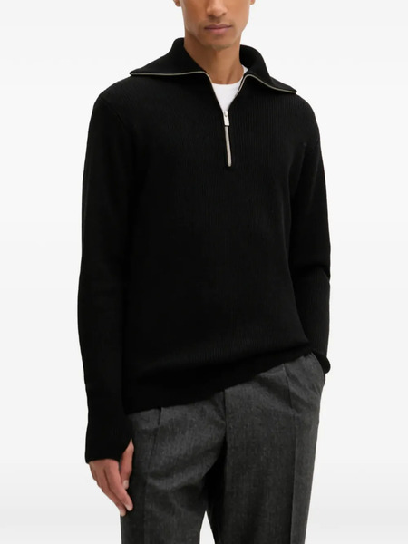 Barena Half-zip Ribbed Sweater - Black 