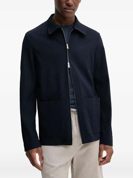  Barena Ribbed Long-sleeved Jacket - Blue 