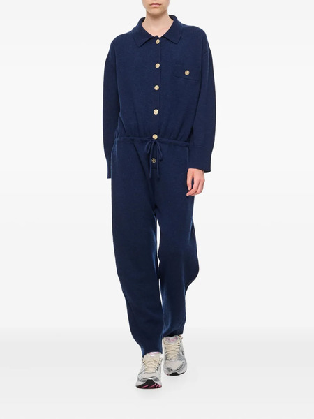  Barrie Button-fastening Drawstring Jumpsuit - Blue 
