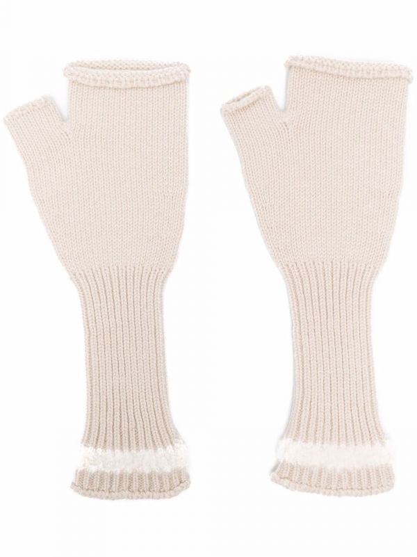  Barrie Cashmere Fingerless Gloves - Neutrals 