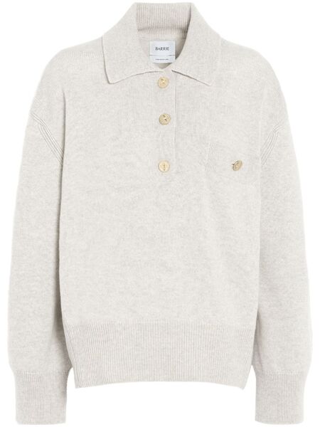  Barrie Cashmere Polo Sweater - Grey 